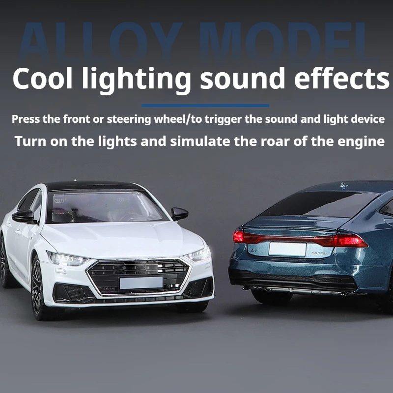 1/24 Scale Metallic Blue Alloy Model Car 6 1/24 Scale Metallic Blue Alloy Model Car - Image 6