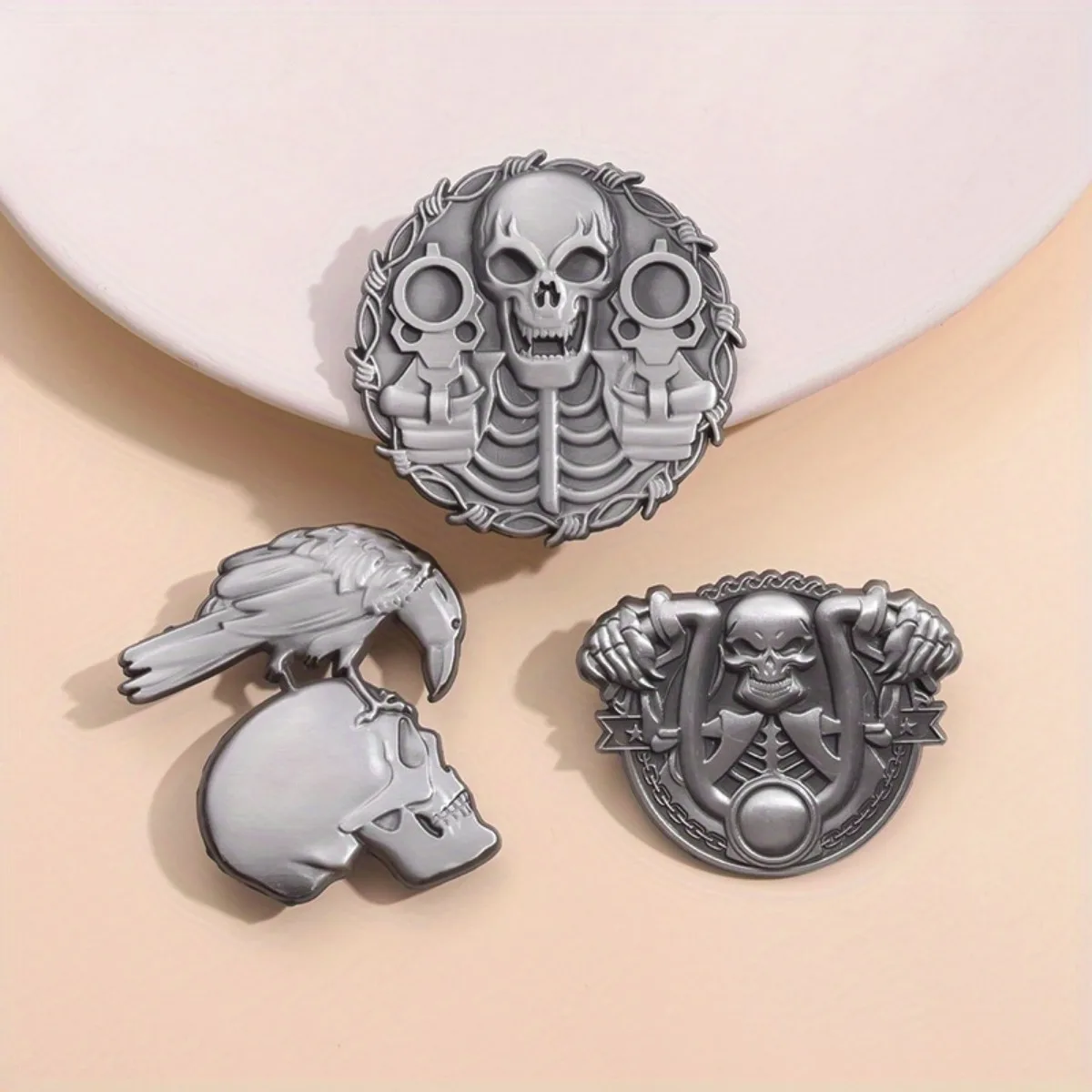 Dark Punk Skull Brooch in Three Designs 3 Dark Punk Skull Brooch in Three Designs - Image 3
