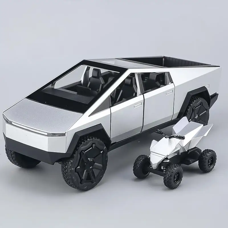 1:32 Scale Die-Cast Cybertruck Model with ATV 10 1:32 Scale Die-Cast Cybertruck Model with ATV - Image 10