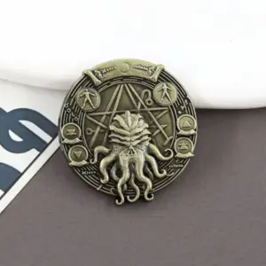 3D Cthulhu Pentagram Badge in Vintage Bronze 8 Se3edffbb05f4463485b3953f42a095adg