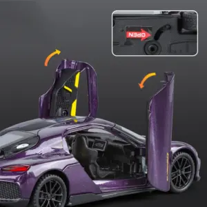 1:32 Scale Metallic Silver Die-Cast Supercar Model 19 Se52cb8267e044ed1a142d274edf748afG