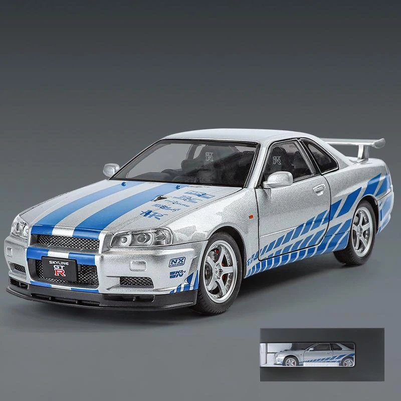 Nissan GTR R34 Skyline 1:24 Diecast Model 14 Nissan GTR R34 Skyline 1:24 Diecast Model - Image 14