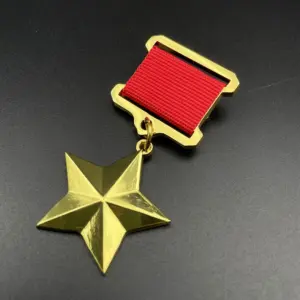 Soviet-Style Medal with Red Ribbon 15 Sedc7784229834f7cb45c3856fb242facp