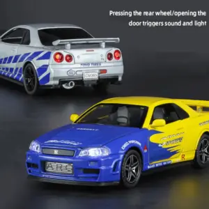 GTR R34 Skyline 1:32 Diecast Model with Lights 12 Seea3836b242b48e3bd35f9ede0776402a