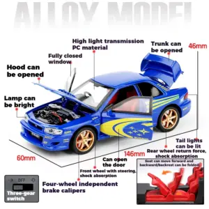 Blue Subaru Impreza WRX STI Diecast Model 1/32 23 Sf0c358ea4d1a4f09ab4d770e6e0d9b3ep