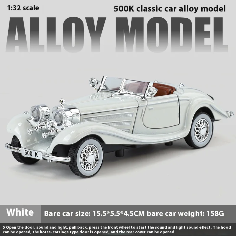 1:32 Scale Classic Car Model in White 10 1:32 Scale Classic Car Model in White - Image 10
