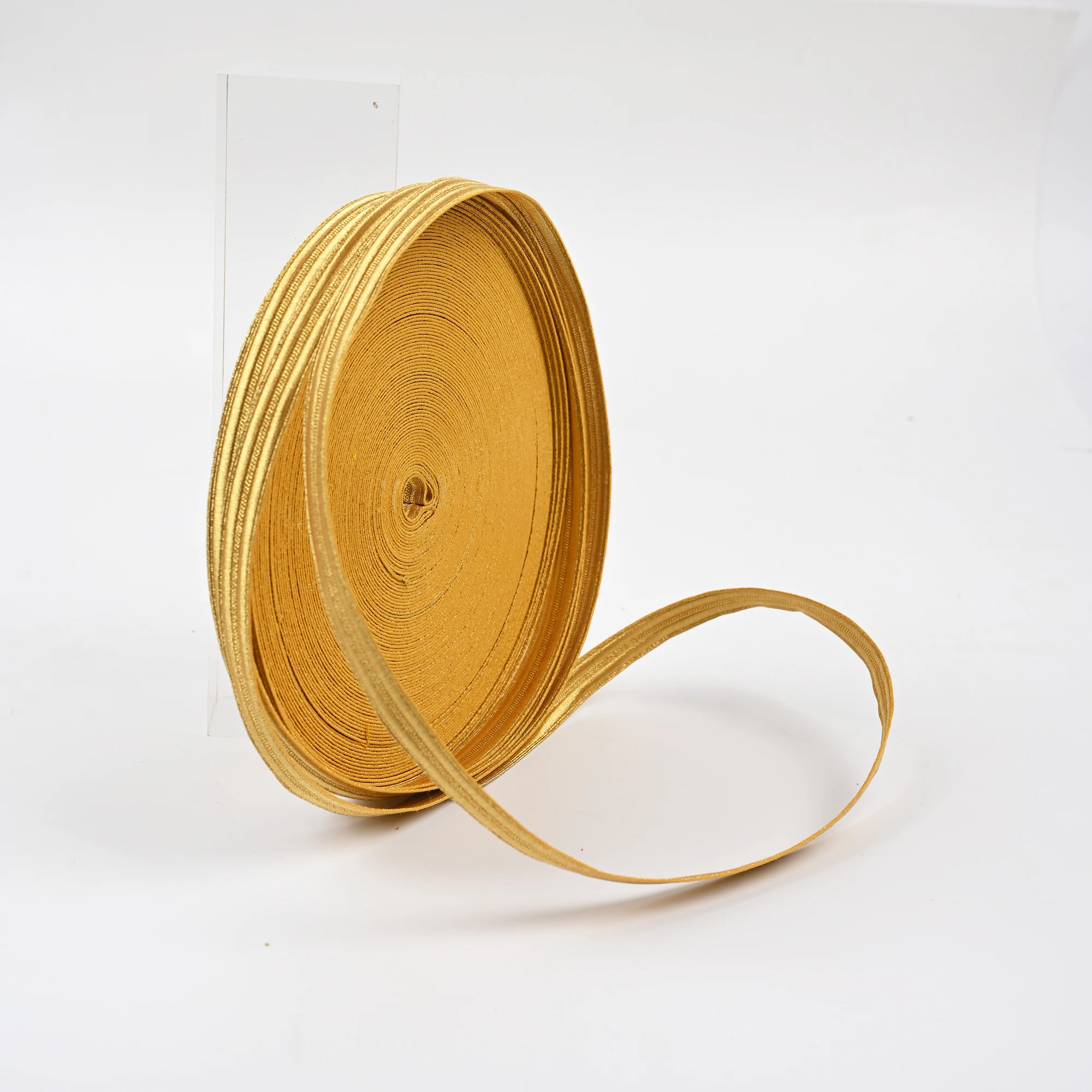 Golden Mylar Braid Ribbon in Multiple Widths 2 Golden Mylar Braid Ribbon in Multiple Widths - Image 2