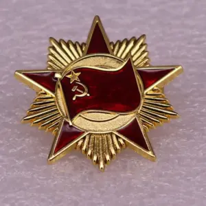 USSR Red Star Flag Pin with Gold Detailing 7 Sf929f0467af94506a1d5682254b90d65z