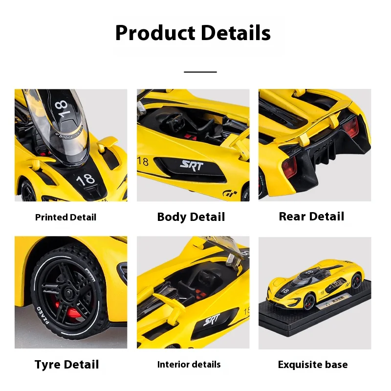 1:32 Scale White Sports Car Model with Graphics 6 1:32 Scale White Sports Car Model with Graphics - Image 6