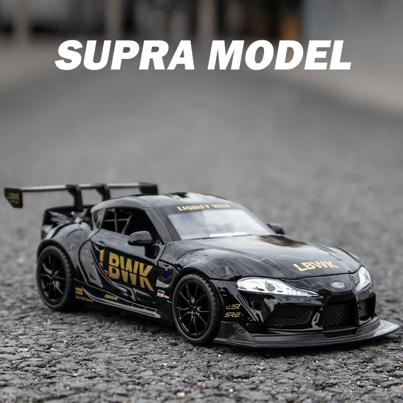 Sleek Black Alloy Model Car with Gold Accents 2 Sleek Black Alloy Model Car with Gold Accents - Image 2