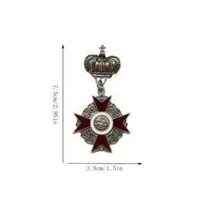 Crown Medal Brooch with Laurel Wreath Design 9 Sfdca784122dc42649b31670c17543f923