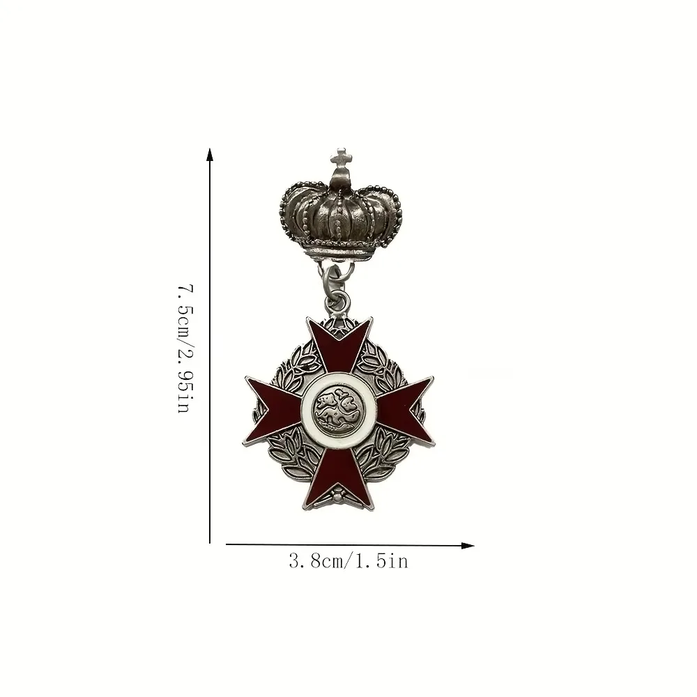 Crown Medal Brooch with Laurel Wreath Design 3 Crown Medal Brooch with Laurel Wreath Design - Image 3