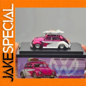 Kawa-Bug-A 1:64 Diecast Model Car Pink White