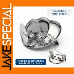 Silver Round Brooch Clasp Set for DIY Jewelry