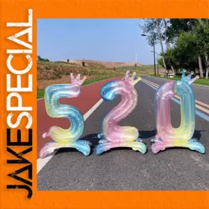 32-Inch Gradient Number Balloon with Crown