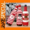 Festive Knitted Christmas Wine Bottle Cover