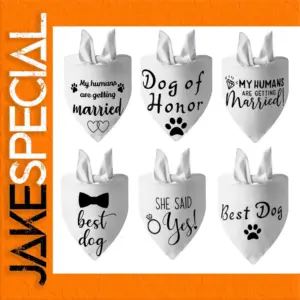 Elegant Pet Wedding Bandana Scarf Black & White