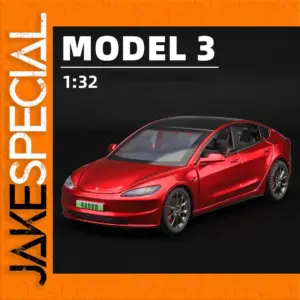 1:32 Scale Model 3 Diecast Car Red Metallic