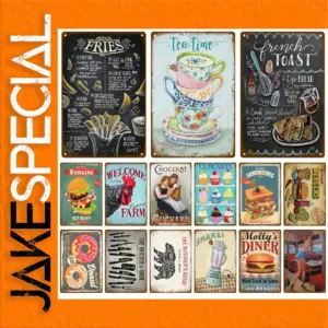 Vintage Fast Food Metal Sign for Decor