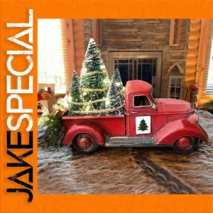 Vintage Red Christmas Truck Decor