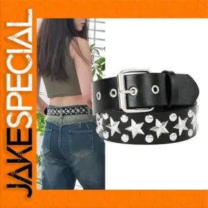 Bold Black Punk Belt with Rivets