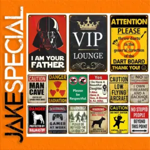 Vintage Caution Warning Metal Sign 20 x 30 cm