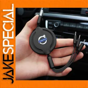 Black Retractable Multi-Device Charging Cable