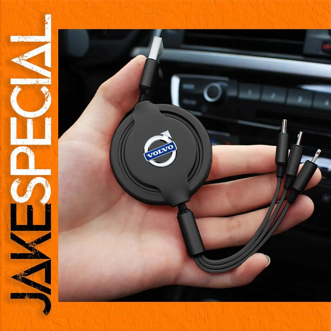 Black Retractable Multi-Device Charging Cable 1 Black Retractable Multi-Device Charging Cable