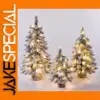 Mini Snow-Frosted Christmas Tree, 45cm with LED Lights