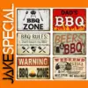 Vintage BBQ Metal Sign Collection 20x30 cm