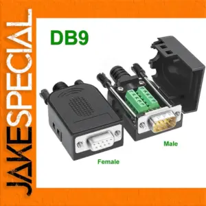 DB9 RS232 Serial Connector, Male & Female