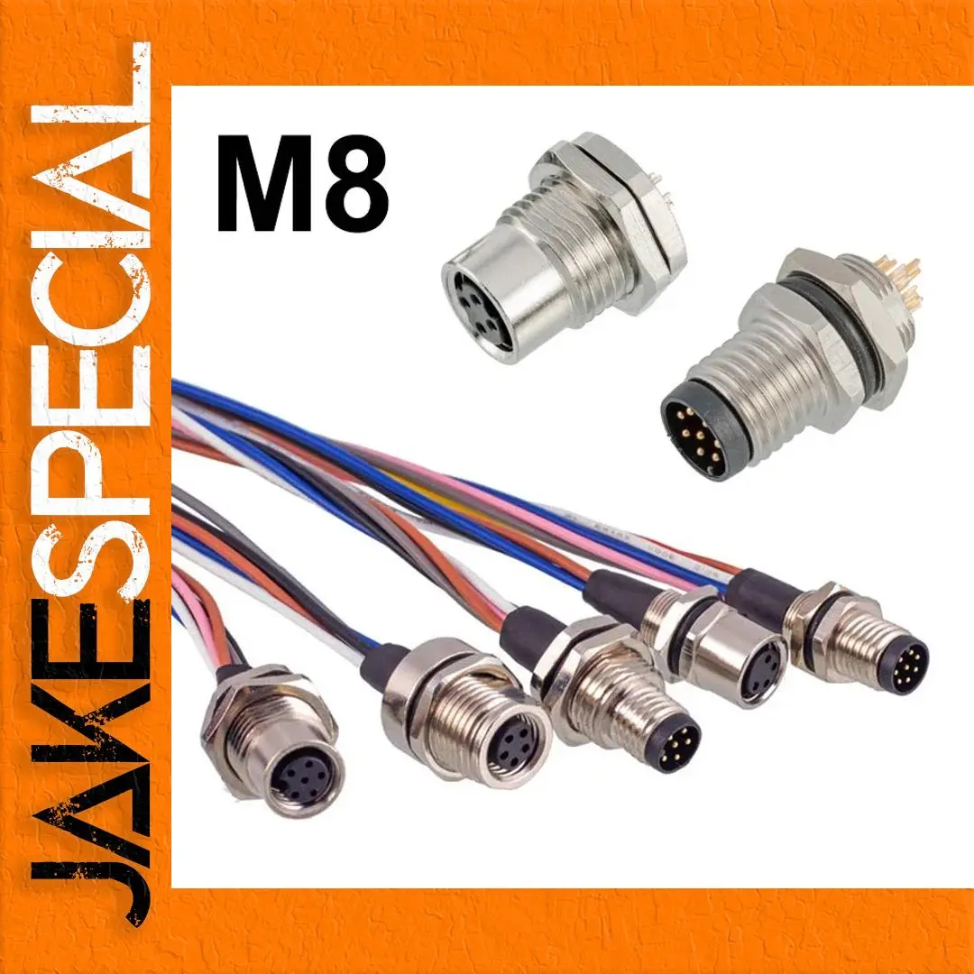 Waterproof M8 Connector with 8 Pins 1 Waterproof M8 Connector with 8 Pins