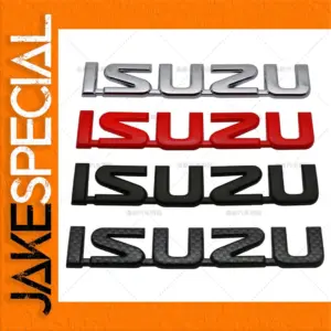 ISUZU Emblem 125mm x 22mm for Cars in Silver, Red, Black
