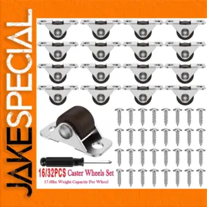 Durable Furniture Casters Set – 16 or 32 Units