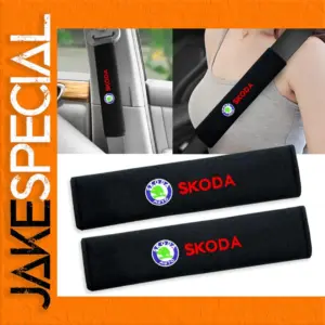 Skoda Seat Belt Cover Set Black Cotton