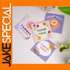 Colorful Thank You Cards Set (50 Pack, 6x6 cm)