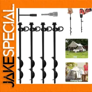 Heavy-Duty Black Ground Anchors Set for Stability