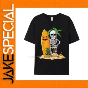 Halloween Hawaii Skeleton Graphic T-Shirt