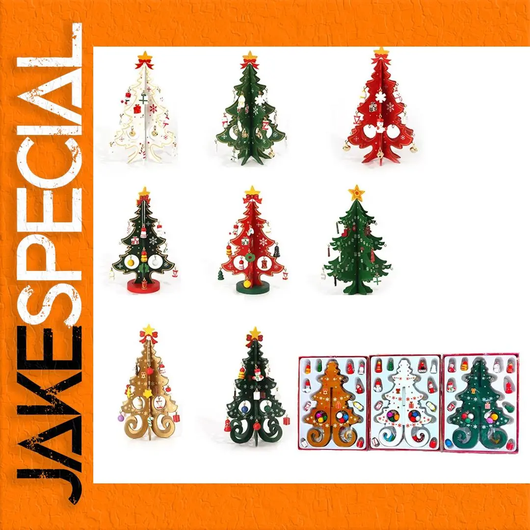 Handcrafted Wooden Christmas Tree Ornament - 19cm 1 Handcrafted Wooden Christmas Tree Ornament - 19cm