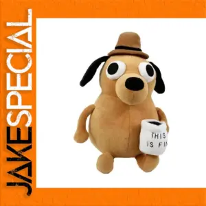 This Is Fine Meme Dog Plush Toy 25 cm