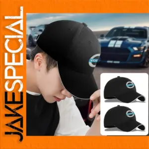Black Adjustable Baseball Cap with Logo