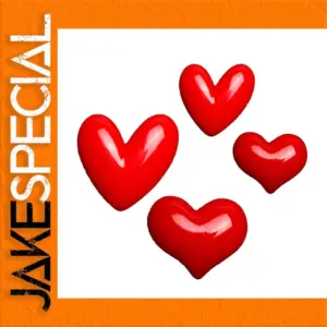 Set of 4 Red Heart-Shaped Brooches