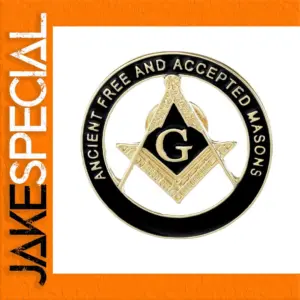 Freemason Lapel Pin in Black and Gold