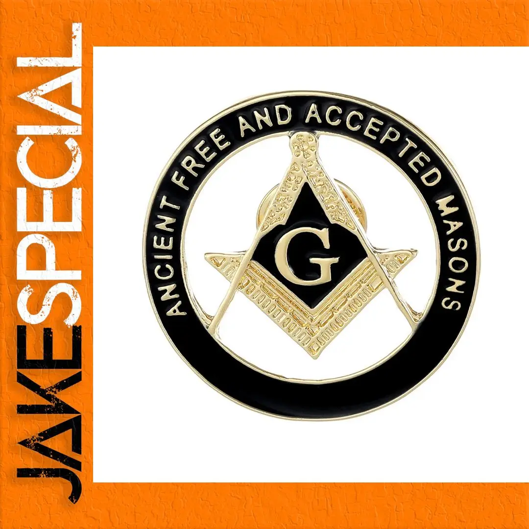 Freemason Lapel Pin in Black and Gold 1 Freemason Lapel Pin in Black and Gold