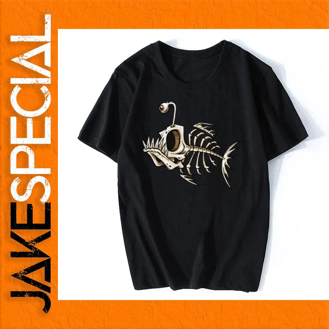 Bold Skeletal Fish Graphic T-Shirt for Men 1 Bold Skeletal Fish Graphic T-Shirt for Men