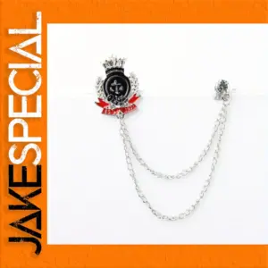 Vintage Lapel Pin with Crystal and Anchor Design