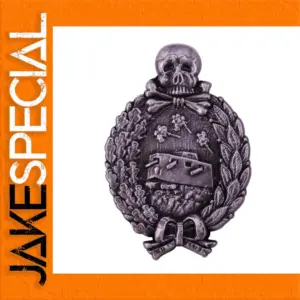 Retro Panzer Tank Badge with Skull Design