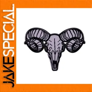 Gothic Black Metal Ram Skull Brooch