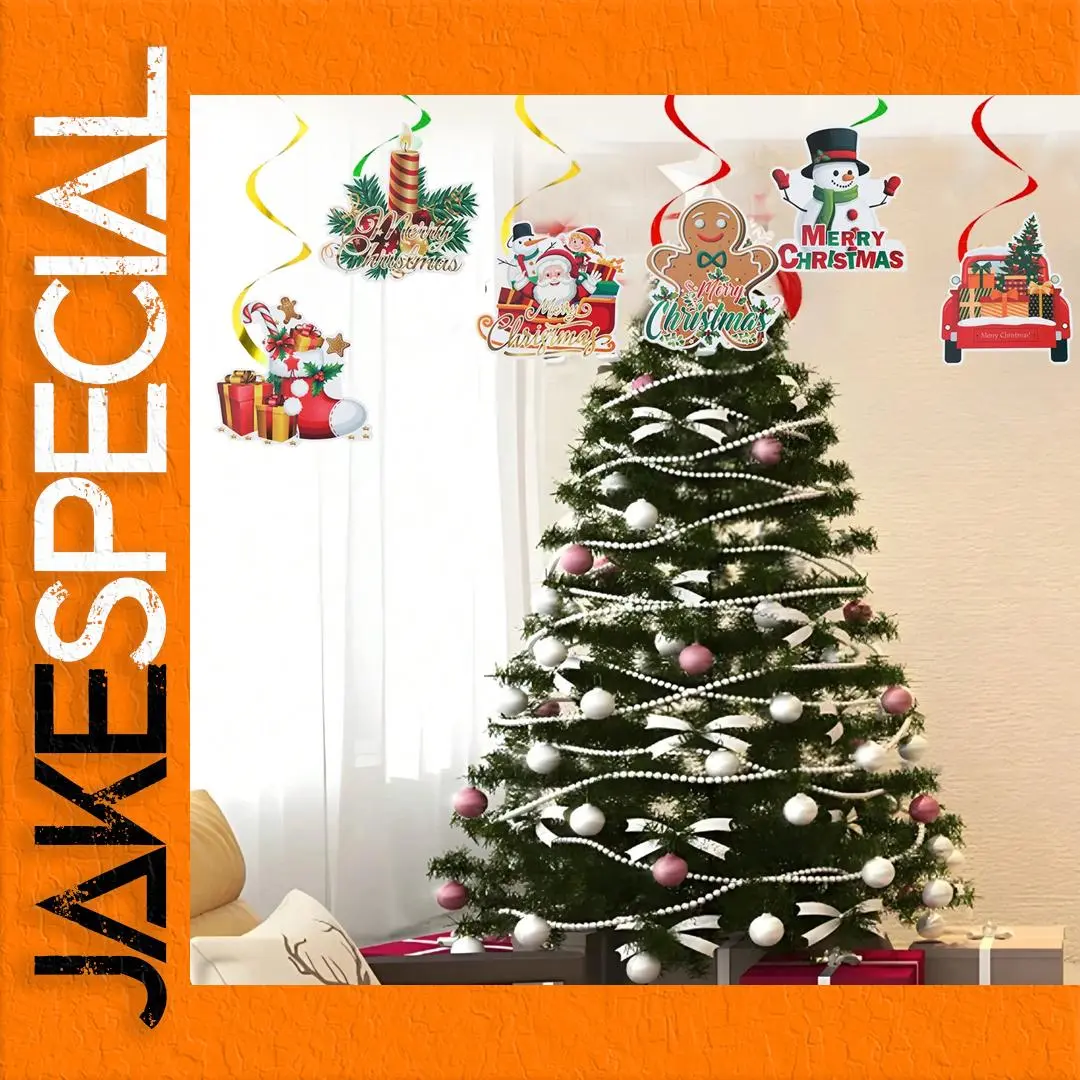 Festive Spiral Christmas Paper Pendants Set of 6 1 Festive Spiral Christmas Paper Pendants Set of 6