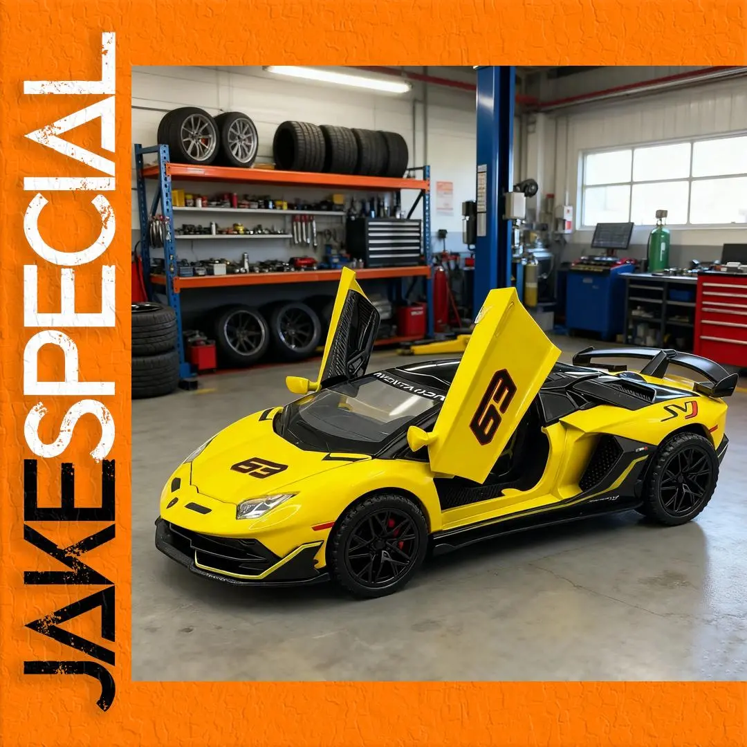 Yellow Lamborghini Aventador SVJ63 Diecast Model 1 Yellow Lamborghini Aventador SVJ63 Diecast Model